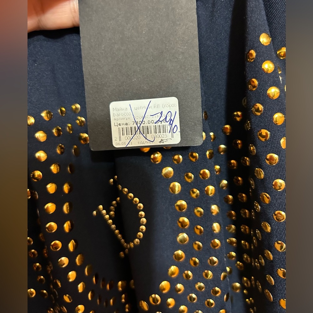 NWT RARE TO FIND roccobarocco gold studded sleeveless top size 6 - Picture 8 of 10